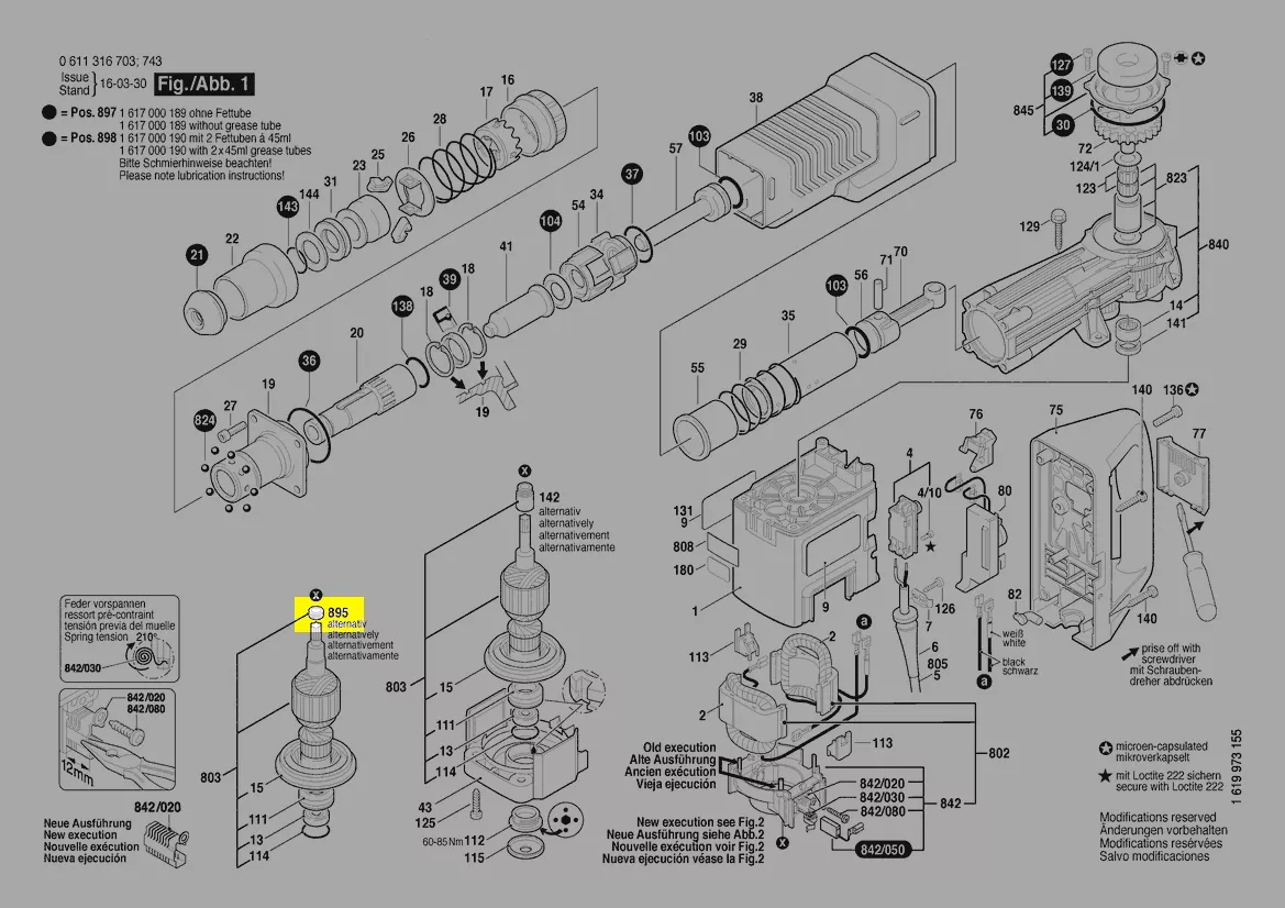 Bague de retour d\'huile réf. 3 613 344 500 pour GBH10DC / GBH11DE / GSH11E